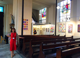exposition des patchworks de Cosabeth à l'église saint Louis